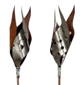 2er Set Beeindruckende Gartenstecker Fackel ca. 155 cm - Gartendekoration